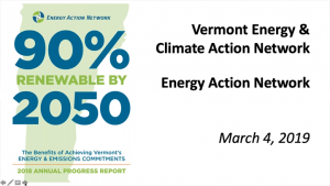 Status of Vermont's Energy and Climate Progress - March 4, 2019